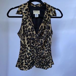 Leopard Sequin Top